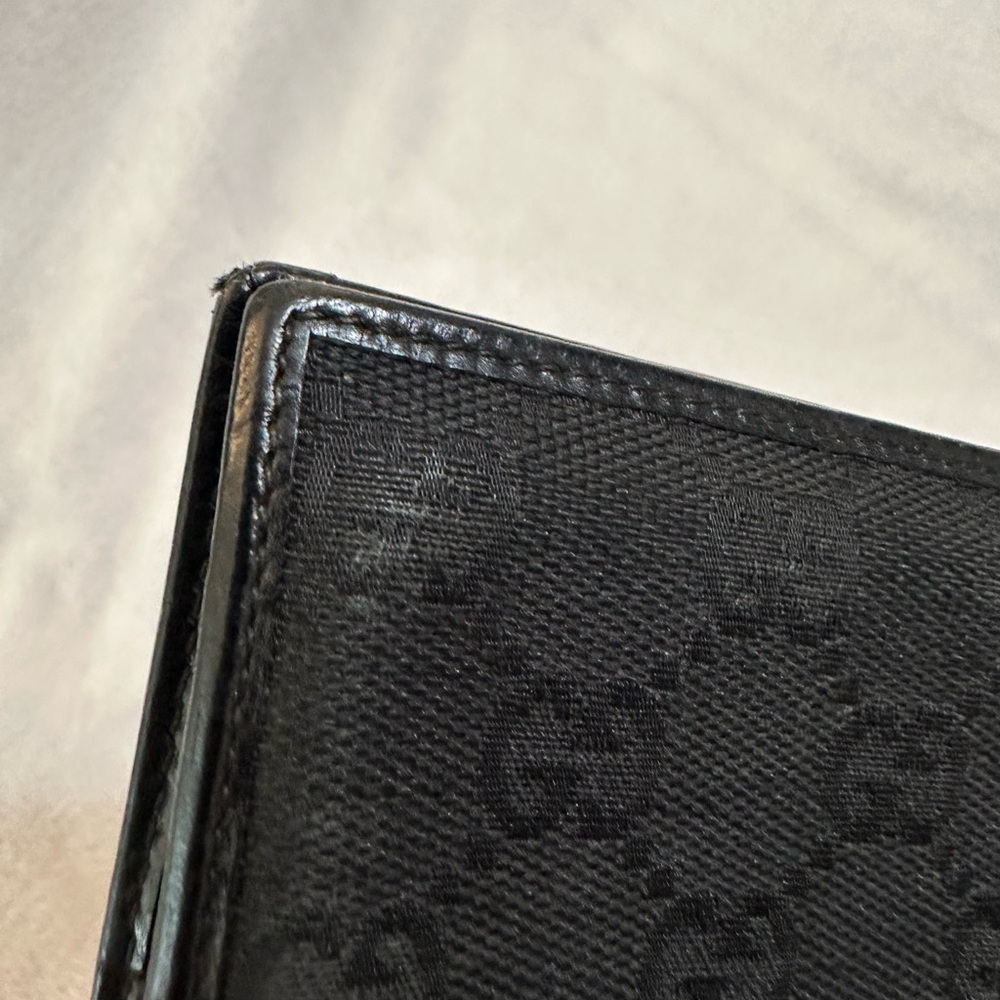MEN'S GUCCI GG MONOGRAM LOGO CANVAS LEATHER BIFOLD WALLET CLASSIC RACING STRIPE - Picture 9 of 14